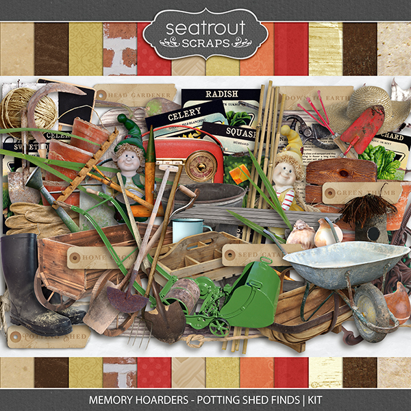 Memory Hoarders Potting Shed Finds - Kit Digital Art - Digital Scrapbooking Kits