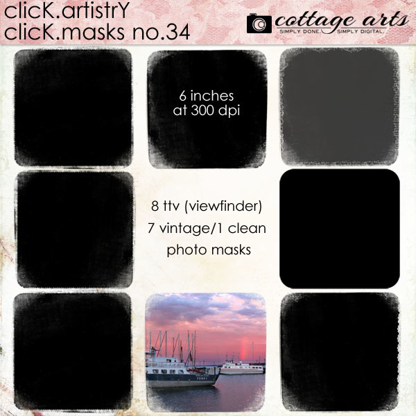 Click.artistry Click.masks 34 Digital Art - Digital Scrapbooking Kits