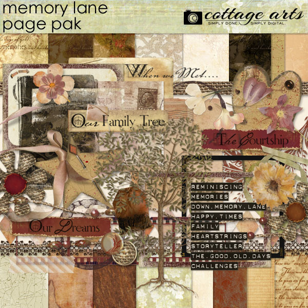 Memory Lane Page Pak Digital Art - Digital Scrapbooking Kits