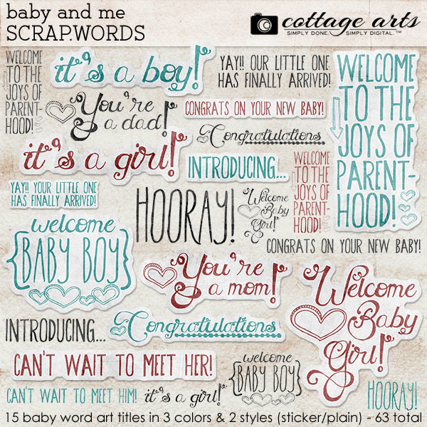 Baby And Me Scrap.words Digital Art - Digital Scrapbooking Kits