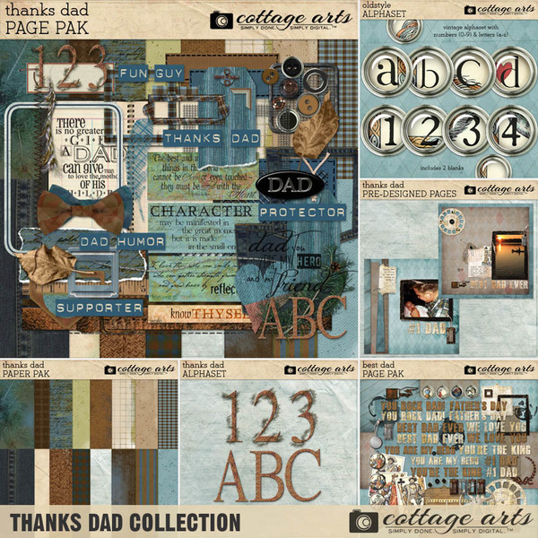 Thanks Dad Collection Digital Art - Digital Scrapbooking Kits