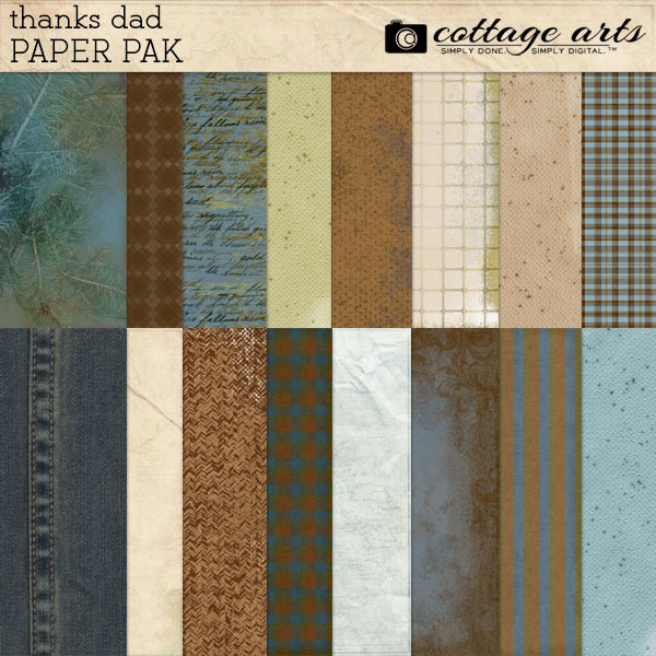 Thanks Dad Paper Pak Digital Art - Digital Scrapbooking Kits