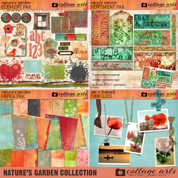 Nature's Garden Collection Digital Art - Digital Scrapbooking Kits