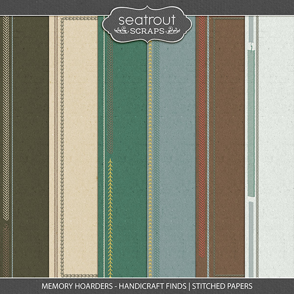 Memory Hoarders - Handicraft Finds Stitched Papers Digital Art - Digital Scrapbooking Kits