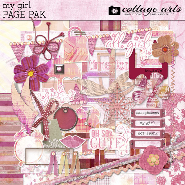 My Girl Page Pak Digital Art - Digital Scrapbooking Kits