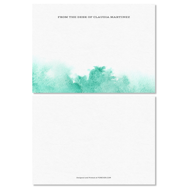Watercolor Stationery Teal
