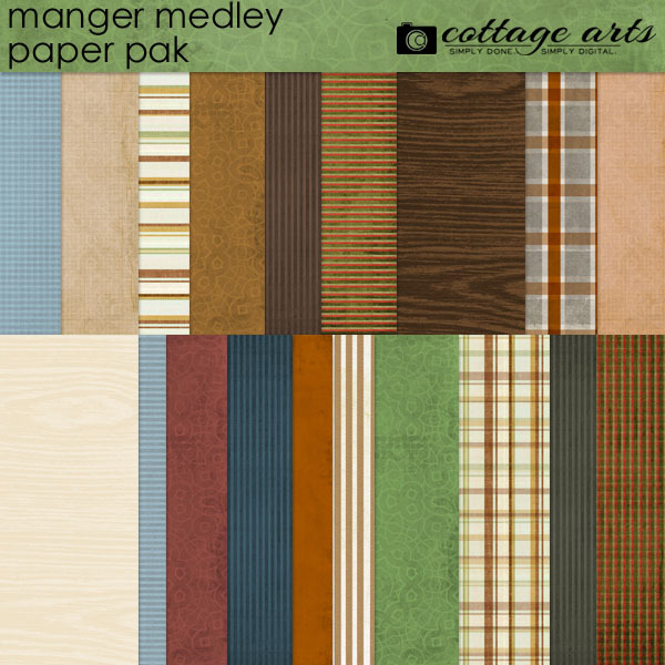 Manger Medley Paper Pak Digital Art - Digital Scrapbooking Kits