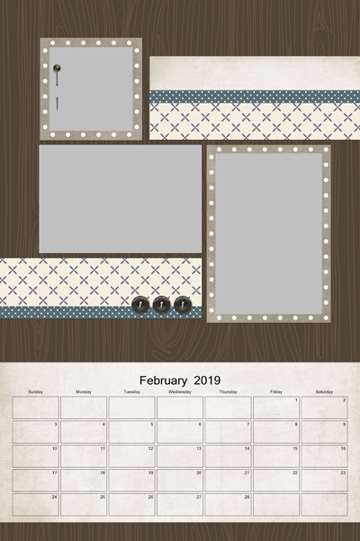 2019 &amp; 2020 Modern Rustic Calendar 12x18 | Digital Art