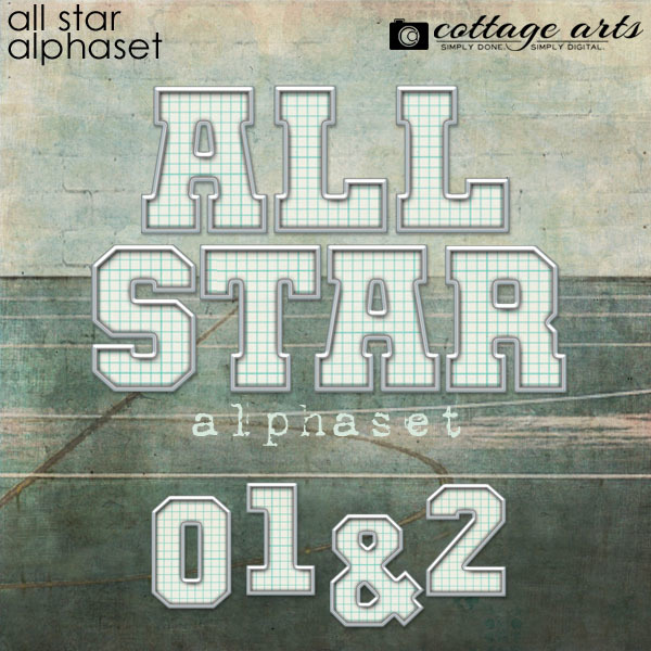 All Star AlphaSet Digital Art - Digital Scrapbooking Kits