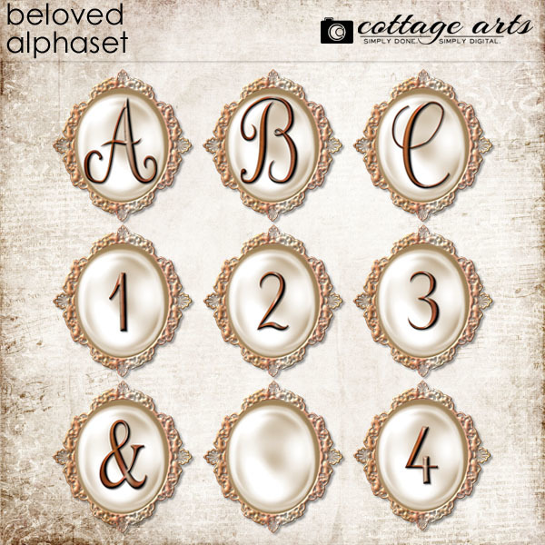 Beloved AlphaSet Digital Art - Digital Scrapbooking Kits
