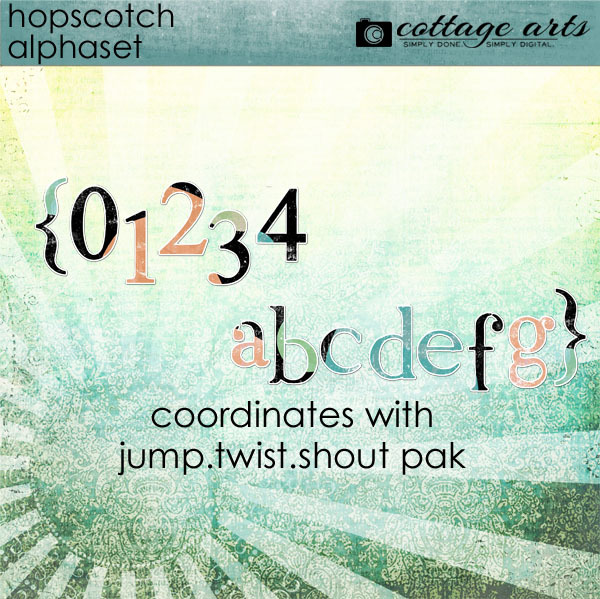 Hopscotch AlphaSet Digital Art - Digital Scrapbooking Kits
