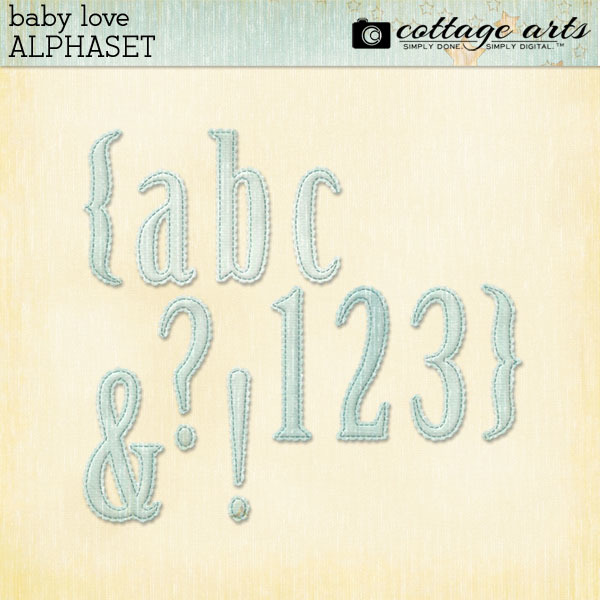 Baby Love Alphaset Digital Art - Digital Scrapbooking Kits