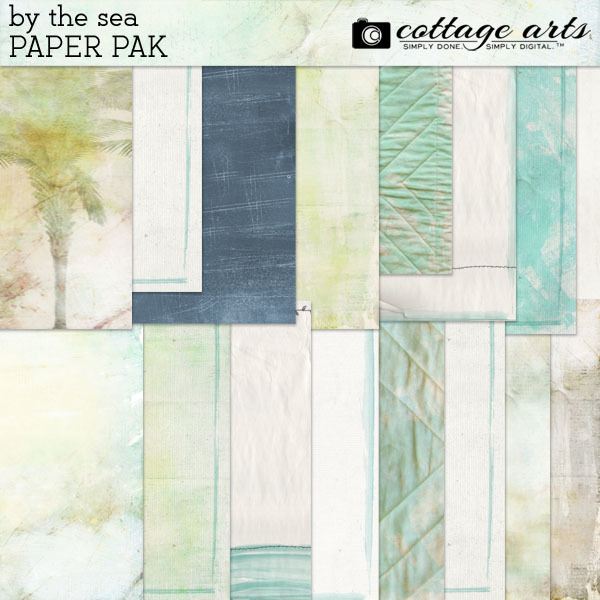 By The Sea Paper Pak Digital Art - Digital Scrapbooking Kits