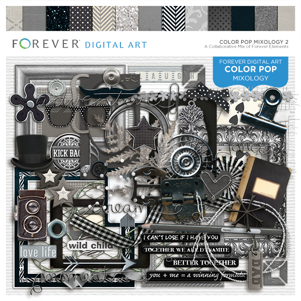 Color Pop Mixology 2 Digital Art - Digital Scrapbooking Kits