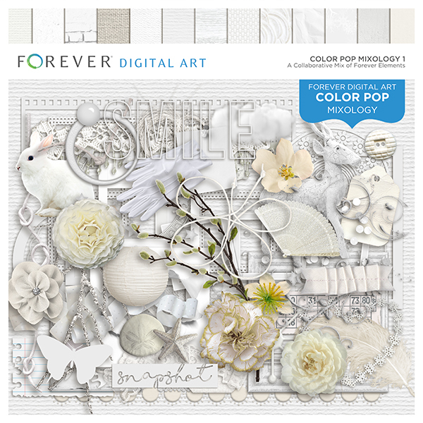Color Pop Mixology 1 Digital Art - Digital Scrapbooking Kits