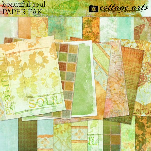 Beautiful Soul Paper Pak Digital Art - Digital Scrapbooking Kits