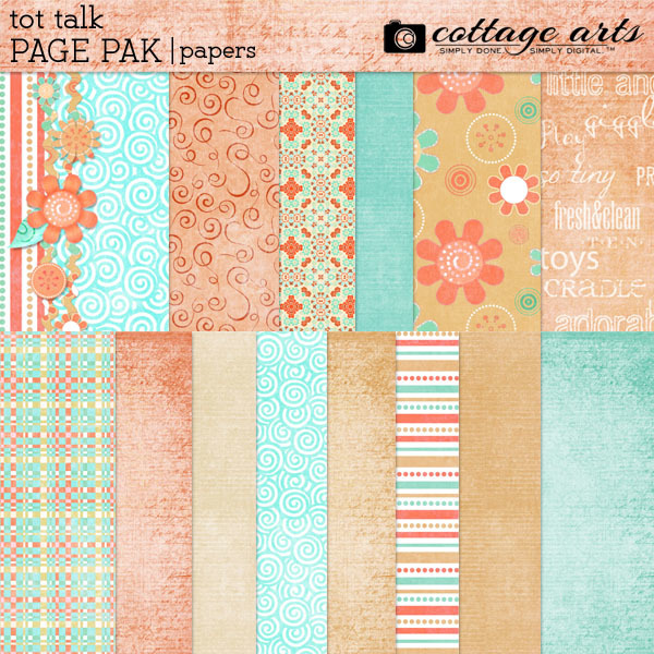 Tot Talk Paper Pak Digital Art - Digital Scrapbooking Kits