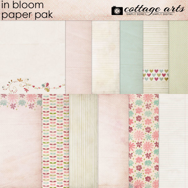 In Bloom Paper Pak Digital Art - Digital Scrapbooking Kits