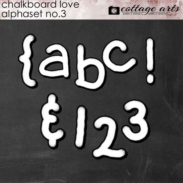 Chalkboard Love 3 AlphaSet Digital Art - Digital Scrapbooking Kits