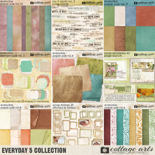 Everyday 5 Collection Digital Art - Digital Scrapbooking Kits