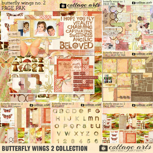 Butterfly Wings 2 Collection Digital Art - Digital Scrapbooking Kits