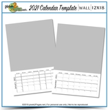 2021 12x18 Blank Calendar Template