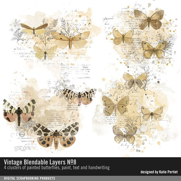 Vintage Blendable Layers No. 08 Digital Art - Digital Scrapbooking Kits