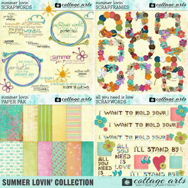 Summer Lovin' Collection Digital Art - Digital Scrapbooking Kits