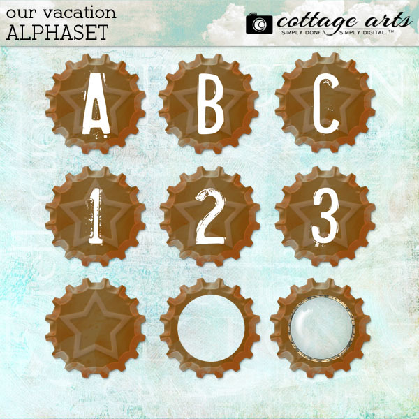 Our Vacation AlphaSet Digital Art - Digital Scrapbooking Kits