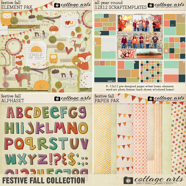 Festive Fall Collection Digital Art - Digital Scrapbooking Kits