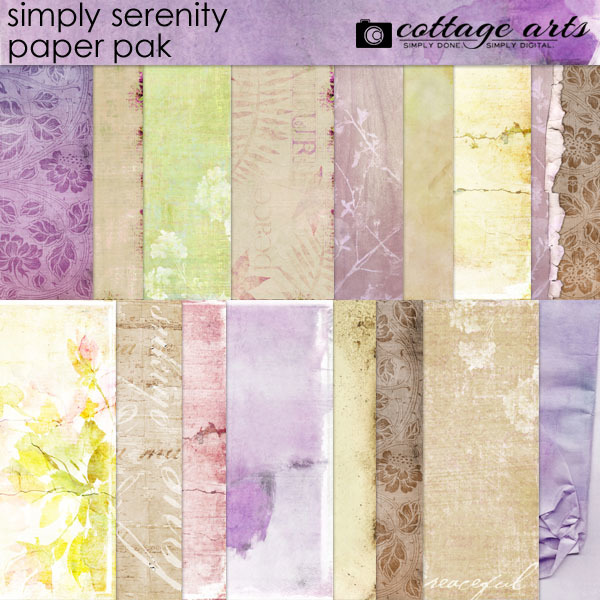 Simply Serenity Paper Pak Digital Art - Digital Scrapbooking Kits