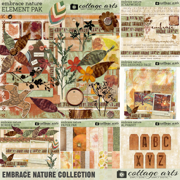 Embrace Nature Collection Digital Art - Digital Scrapbooking Kits