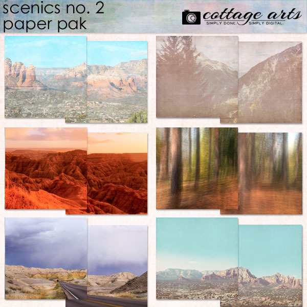 Scenics 2 Paper Pak Digital Art - Digital Scrapbooking Kits