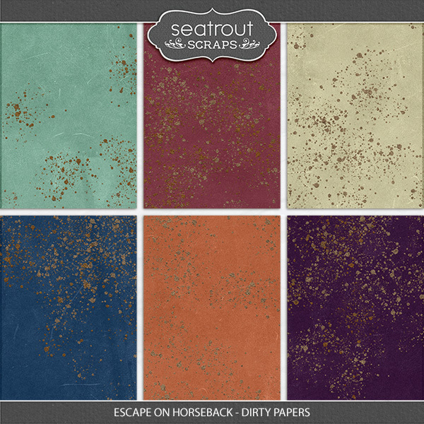 Escape on Horseback - Dirty Papers Digital Art - Digital Scrapbooking Kits
