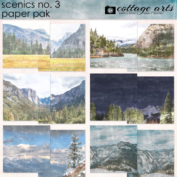 Scenics 3 Paper Pak Digital Art - Digital Scrapbooking Kits