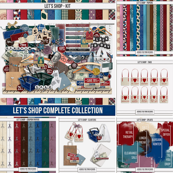 Let's Shop Complete Collection Digital Art - Digital Scrapbooking Kits