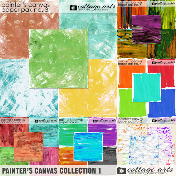 Painter's Canvas Collection 1 Digital Art - Digital Scrapbooking Kits