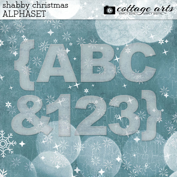 Shabby Christmas AlphaSet Digital Art - Digital Scrapbooking Kits