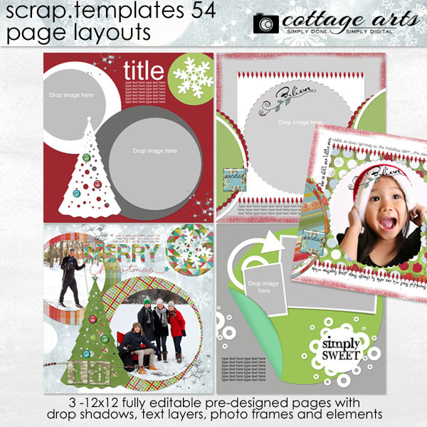Scrap.Templates 54 - Page Layouts Digital Art - Digital Scrapbooking Kits