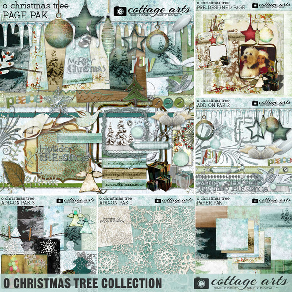 O Christmas Tree Collection Digital Art - Digital Scrapbooking Kits