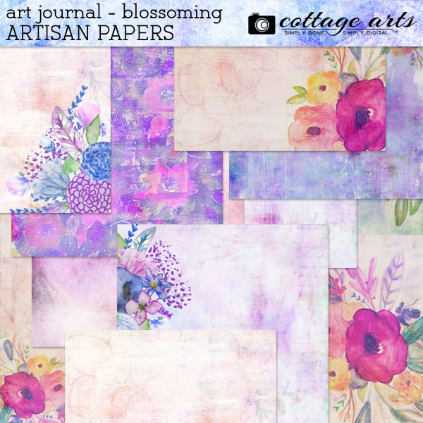 Art Journal - Blossoming Artisan Papers Digital Art - Digital Scrapbooking Kits
