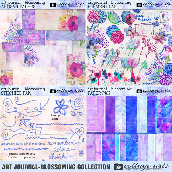 Art Journal - Blossoming Collection Digital Art - Digital Scrapbooking Kits
