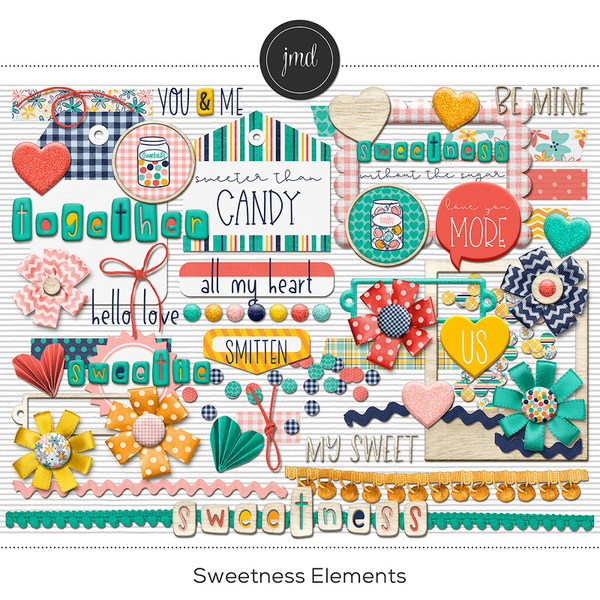 Sweetness Elements Digital Art - Digital Scrapbooking Kits