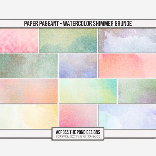 Paper Pageant - Watercolor Shimmer Grunge Digital Art - Digital Scrapbooking Kits