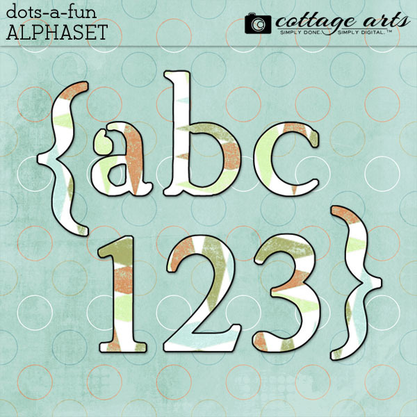 Dots-a-Fun AlphaSet Digital Art - Digital Scrapbooking Kits
