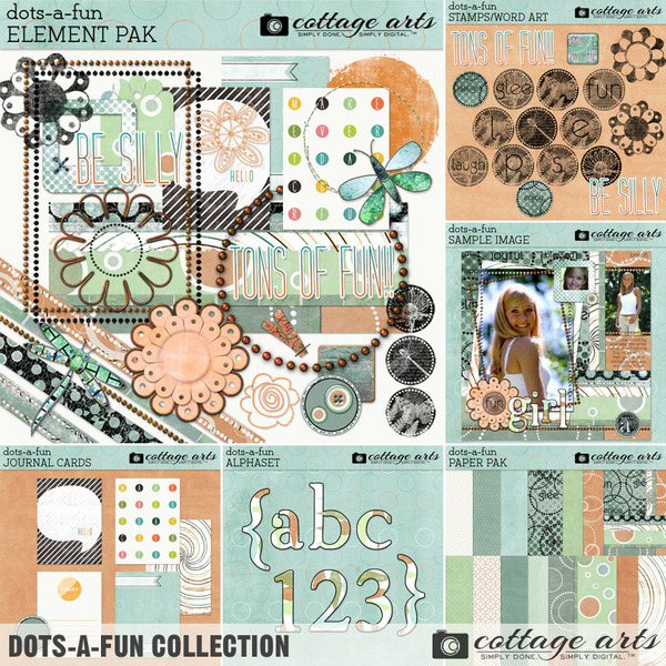 Dots-a-Fun Collection Digital Art - Digital Scrapbooking Kits