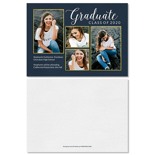 Navy Script Graduation