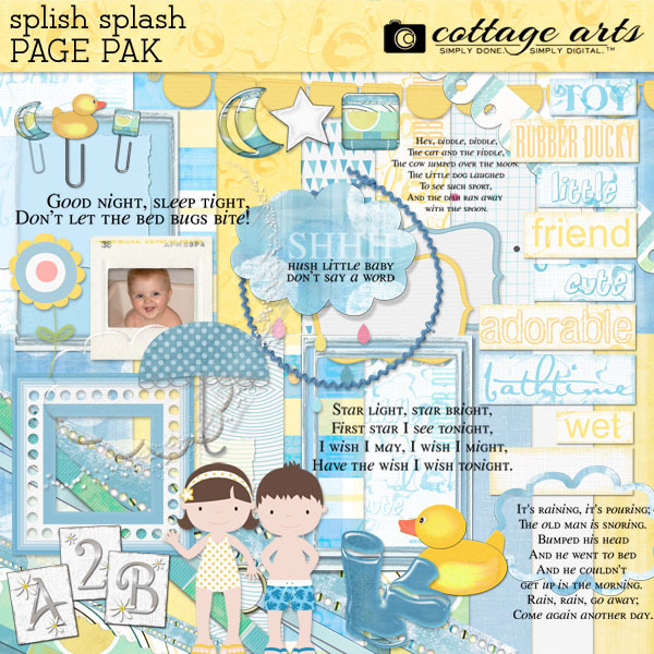 Splish Splash Page Pak Digital Art - Digital Scrapbooking Kits