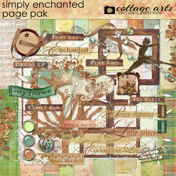 Simply Enchanted Page Pak Digital Art - Digital Scrapbooking Kits