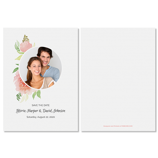 Fashionable Floral Invite with Photo